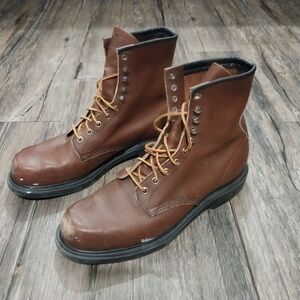 Red Wing Supersole Mens Steel Toe Work Boots Size 10.5 Brown Leather Boots